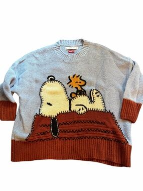 Rare limited edition Zara Peanuts Snoopy & Woodstock oversized Crewneck Sweater